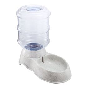 Unbranded Gravity Water Dispenser for Dogs Three Point Five Liter One Gallon Capacity Self Dispensing Food Grade Plastic Waterer for (Color: Beige)