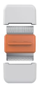 Pet Life Zipocket Undercoat Rake Stainless Steel Grooming Comb Flexible Bristles Innovative Compact Effective Tool (Color: Orange)