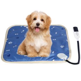 Heated Dog Pad Electric Adjustable Temperature Timer Low Voltage Auto Shutoff Chew Resistant Cord CCS (Type: 9 Heating Levels, Size: S(45X45CM))