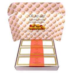Oh My Dog! Macaron Combo Gift Pack Dog Chews Handmade Long Lasting Treats Grain Free Natural Chewing Enrichment Design (Flavor: 3 Rose)