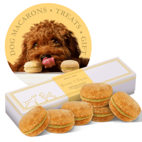 Bonne and Filou Dog Macarons 6 Piece Gift Set Luxury Long Lasting Chew Gourmet Treat Elegant Premium Snack Design (Flavor: Cheese)