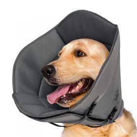 Unbranded Adjustable Dog Recovery Collar Wound Protection Post Surgery Healing Safe Flexible Wear Lightweight Design (Color: As pic show, Size: L)