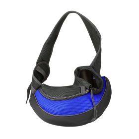 iMounTEK Dog Sling Bag Carrier Walk Stroll Hike Travel Adjustable Easy Secure Hands Free Shoulder Strap Breathable Lightweight Design (Option: Blue_L)