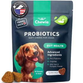 Chewia Probiotic Dog Support Gut Health Immunity Yeast Balance Itchy Skin Allergies Digestive Enzymes Daily Wellness (Option: Chewia)