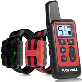 Unbranded Ultra 2 Dog Training System Dual Collars 198 Level Sound Vibration Static 1300 FT Range Waterproof (Option: Red)