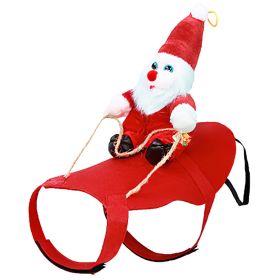 Cosplay Dog Christmas Costume Red Santa Coat with Bells Festive Holiday Outfit for Seasonal Parties Photos Celebrations (Option: S)