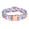 Dog Collar Breathable Cotton Adjustable Everyday Lightweight Flower Pattern Design