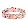 Dog Collar Breathable Cotton Adjustable Everyday Lightweight Flower Pattern Design