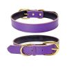 SUFEI Genuine Leather Dog Collar Wide Soft Padded Breathable Adjustable Waterproof Tactical Design