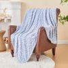 Krifey Flannel Fleece Cow Print Dog Blanket Super Soft Sherpa Reversible Lightweight Warm All‑Season Couch Bed Throw