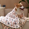 Unbranded Dog Blanket Two Pack Coral Velvet Ultra Soft Paw Print Furniture Protector Machine Washable Lightweight Easy Carry Cozy Bed