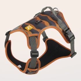 FDT Reflective Chest Back Dog Harness Hand Holding Rope Safety Adjustable Visibility Secure Everyday Walking Dogs (Option: Chocolate-S)