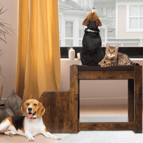 Unbranded Bunk Bed Removable Step Dog Multi Level Window Seat Platform Indoor Elevated Stable Durable Design (Option: Pet bunk beds)