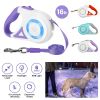 Retractable Dog Leash 16' Spotlight RGB Light Safety Lock Tangle-Free Tape CCS