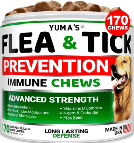 YUMA’S Flea Tick Prevention Dog Supplement Flavor Daily Pest Defense Natural Protection Immune Support Soft Chew Wellness Design (Option: 1PC)