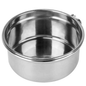 Stainless Steel Dog Bowl Clamp Holder Cage Feeder Easy Clean Spill Proof CCS (Option: M)