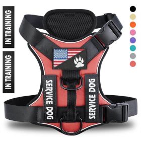 Unbranded Reflective Breathable Polyester Dog Harness Solid Color Adjustable Lightweight Step In Everyday (Option: Red-XL)