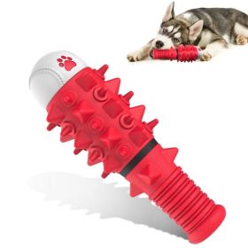 Unbranded Interactive Toy Dog Dental Squeaky Chew Durable Play Stimulation (Color: Red)