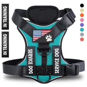 Unbranded Reflective Breathable Polyester Dog Harness Solid Color Adjustable Lightweight Step In Everyday (Option: Green-XL)
