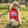Doggie Design Red White and Cute Dog Shirt Patriotic Tee Celebration