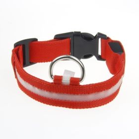 Unbranded LED Light Up Dog Collar Adjustable Rechargeable Safety Visibility Monochrome Multicolor XS–XL (Option: Red Light-Rechargeable M)