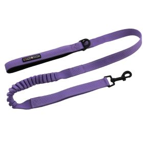 Doggie Design Soft Pull Traffic Leash 4ft 1-Inch Wide Soft Grip Heavy Duty Anti-Pull Control Reduces Expansion Matching Puppy (Color: Paisley Purple, size: One Size)