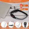LED Dog Collar Rechargeable Hi Vis Safety Nine Color Modes USB Optical Fiber CCS