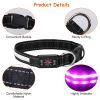 LED Dog Collar Rechargeable Hi Vis Safety Nine Color Modes USB Optical Fiber CCS