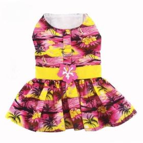 Doggie Design Tropical Sunset Dog Dress Harness Matching Leash Set (Color: Tropical Sunset, Size: X-Small)