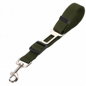 Adjustable Dog Vehicle Safety Belt Heavy-Duty Nylon Car Seat Restriction CCS (Option: Army Green)