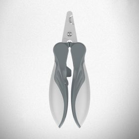 Stainless Steel Dog Nail Clippers Safety Guard Sharp Grooming Precision File CCS (Option: Grey)