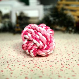 Dog Rope Braided Ball Toy 100 Percent Cotton Fetch Chasing Exercise Medium CCS (Option: Pink)