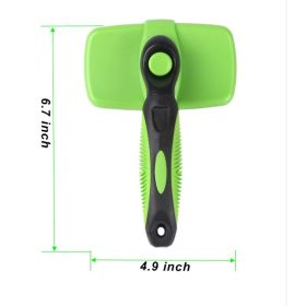 Self-Cleaning Pin Brush Retractable Stainless Steel Massage Pins Massage CCS (Option: Green)