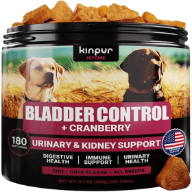Kinpur — 180 Cranberry Chews Dog Supplement — Natural Aid Urinary Tract Kidney Support Daily Wellness Bladder Comfort Soft Chew Design (Option: 1PC)