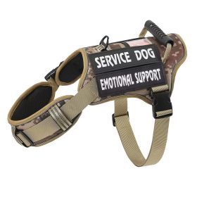 Tactical Service Dog Harness No Pull Adjustable Reflective Vest CCS (Specification: Khaki/S)