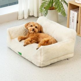 MEWOOFUN — Small Dog Sofa Bed — Washable Removable Cover Non Slip Bottom Indoor Orthopedic Support Comfortable Plush Cozy Design (Option: QCP191)