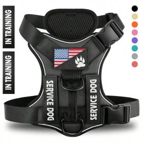 Dog Harness Polyester Reflective Breathable Working Dog Vest CCS (Specification: Black/XS)