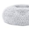 iMounTEK — Donut Dog Bed — Warm Plush Cushion Cozy Sleep Nest Non Slip Base Fluffy Round Rest Pad Comfort Support Design
