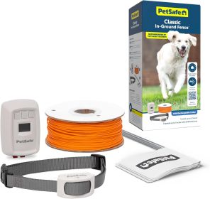 PetSafe — Classic In Ground Fence System — Waterproof Rechargeable Collar Tone Vibration Seven Level Static Correction Five Acre Coverage (Option: Ground Fence)