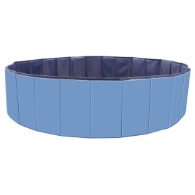 Dog Swimming Pool Foldable Heavy-Duty PVC Tub Splashtastic Wading Outdoor CCS (Option: 1Pc Blue)