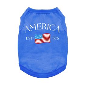 Doggie Design America Dog Shirt Patriotic Tee Celebration (Color: Blue, Size: X-Small)