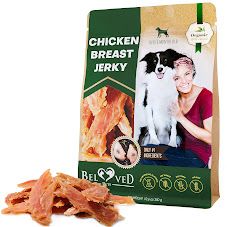 Beloved Pets — Chicken Jerky Dog Treats 300g 10.58oz — Natural Organic Grain Free High Protein Human Grade Dried Chews Healthy Snack Design (Option: Beloved Pets)