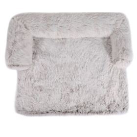 Vinnykud Bolster Dog Sofa Bed Removable Cover Non-Slip Orthopedic Foam (Option: Light Grey-S)