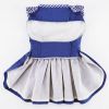 Doggie Design Blue Gingham Dog Dress Picnic Harness Matching Leash Set