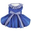 Doggie Design Blue Gingham Dog Dress Picnic Harness Matching Leash Set