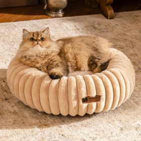 MEWOOFUN — Donut Dog Bed — X-Small Round Non Slip Calming Washable Plush Comfortable Soft Supportive Cozy Design (Option: WP167)