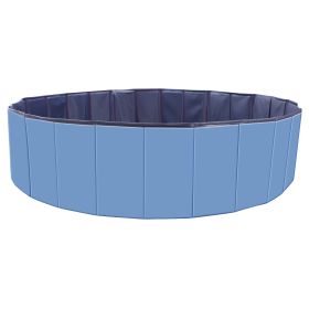 Unbranded — Foldable Dog Pool Summer Cooling Outdoor Water Play Bathing Travel Easy Storage Heavy Duty PVC Pet Swimming Pool Durable Fun (Option: Blue)