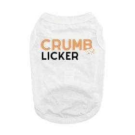 Doggie Design Crumb Licker Dog Shirt White Kitchen Patrol Tee (Color: White, Size: X-Small)
