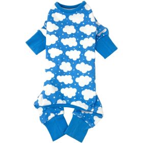 Doggie Design CuddlePup Dog Pajamas Fluffy Clouds Blue Cozy Warm Fleece (Color: Blue, Size: X-Small)