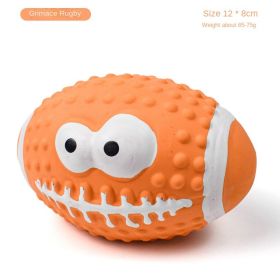 Unbranded — Squeaky Dog Toys Natural Latex Rubber Balls Soft Bouncy Durable Interactive Chew Fetch Play Football Set (colour: Smiley Rugby)